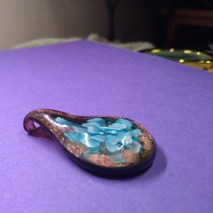 Floral clear sparkle necklace pendant